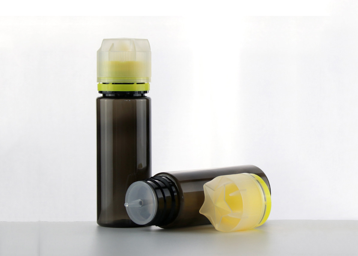 бутылки капельницы глаза емкости 120МЛ, пустые бутылки масла с ясной желтой крышкой
