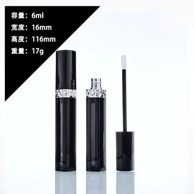 Легко переносится пользовательский логотип Черный губный глянцевый трубку с винтовой крышкой закрытия глянцевый эффект