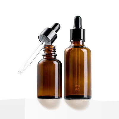 5/10/15/20/30/50/100ML Assorted Sizes Amber Glass Dropper Bottles with Dropper Lids for Cosmetic Oil