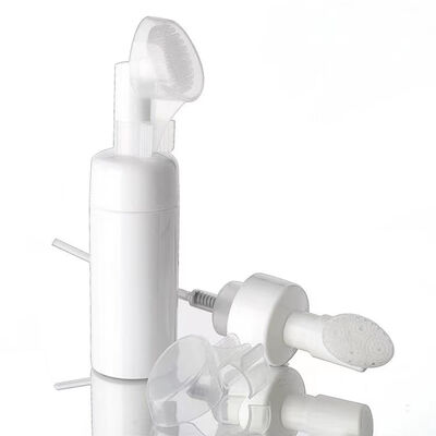 100ml Cosmetic Silicone Brush Foam Pump Bottle Reusable Plastic Dispenser for Facial Cleanser Soap Pump Dispenser Foaming Bottle