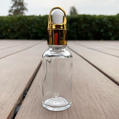 18/410 Essential Oil Bottles Shiny Gold Silver Flower Basket Dropper