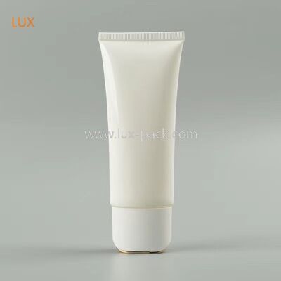 40mm Diameter PE Cosmetic Squeeze Tube Luxury Electroplated Trim Flip Cap Empty Skincare Lotion
