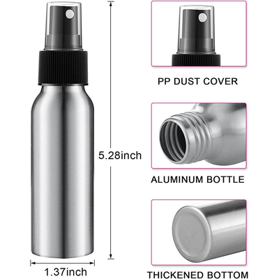 Бутылки брызг тумана серебряной черной алюминиевой бутылки брызг портативные косметические точные