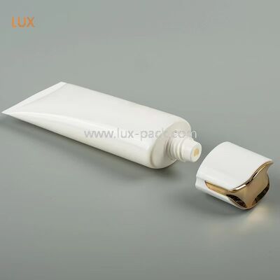 40 мм диаметром PE косметическая сжатая трубка Luxury Electroplated Trim Flip Cap пустой лосьон для ухода за кожей